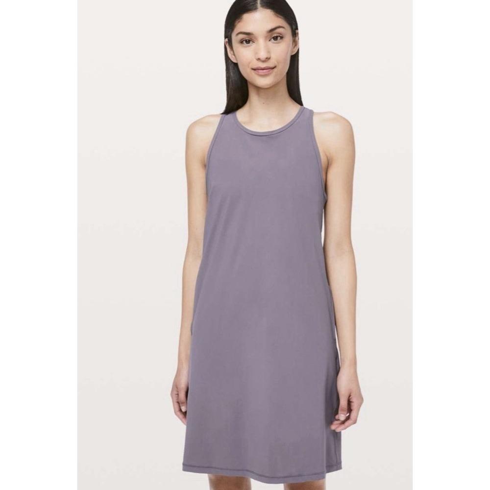 Lululemon Women Size 8 Early Morning Dress Graphite Purple Athletic Activewear